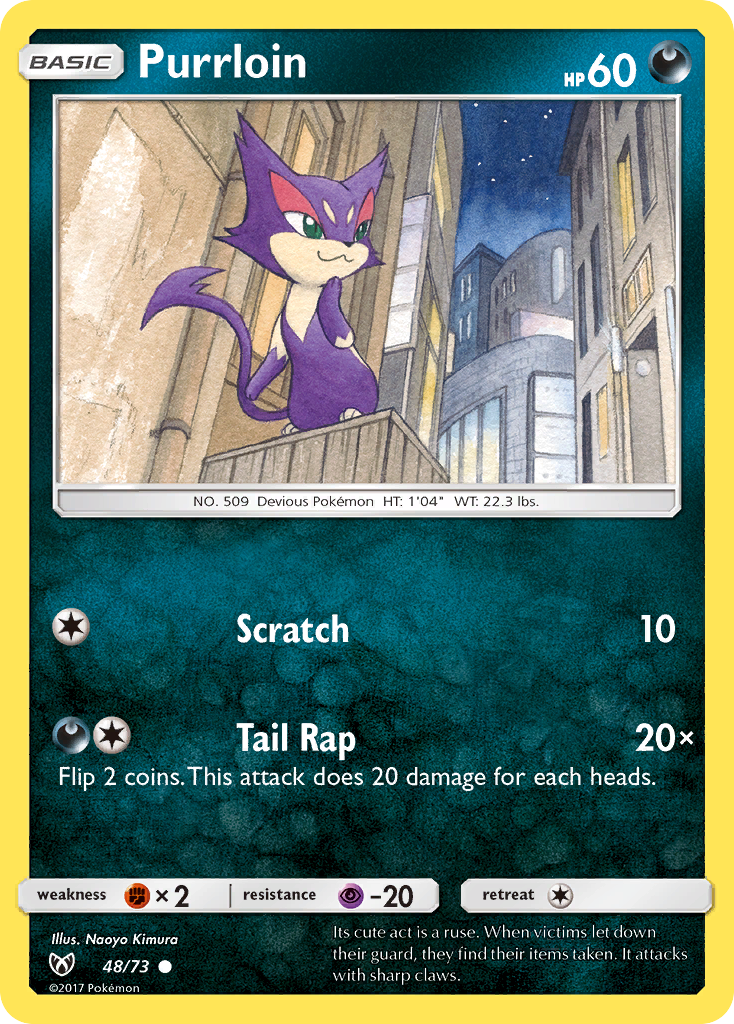 Purrloin (48/73) [Sun & Moon: Shining Legends] Reverse Holofoil