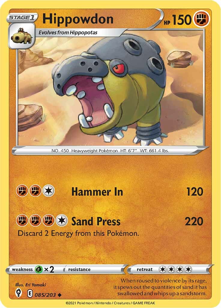 Hippowdon (085/203) [Sword & Shield: Evolving Skies] Reverse Holofoil