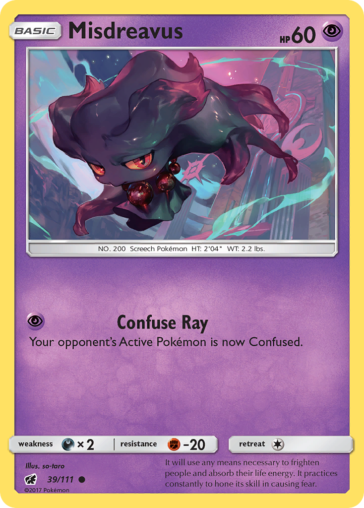 Misdreavus (39/111) [Sun & Moon: Crimson Invasion] Reverse Holofoil