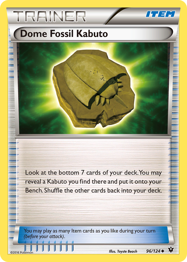 Dome Fossil Kabuto (96/124) [XY: Fates Collide] Reverse Holofoil