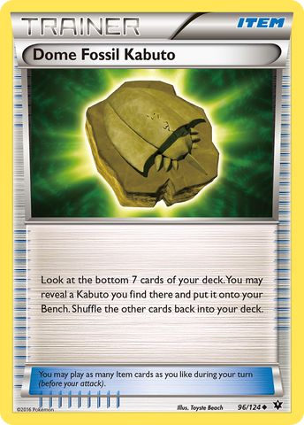 Dome Fossil Kabuto (96/124) [XY: Fates Collide] Reverse Holofoil