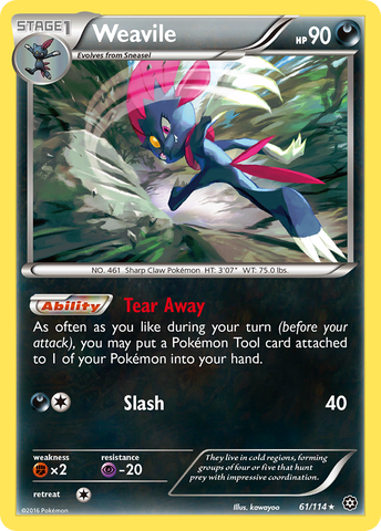 Weavile (61/114) [XY: Steam Siege] Reverse Holofoil