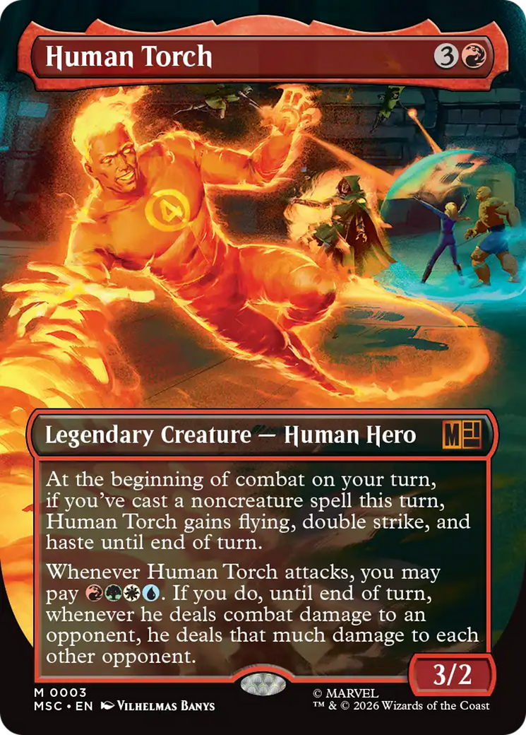 Human Torch (Borderless) [Marvel Super Heroes Commander] Foil