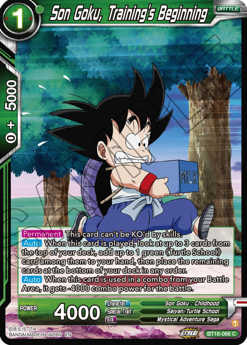Son Goku, Training's Beginning (BT18-066) [Dawn of the Z-Legends] Parallel Foil