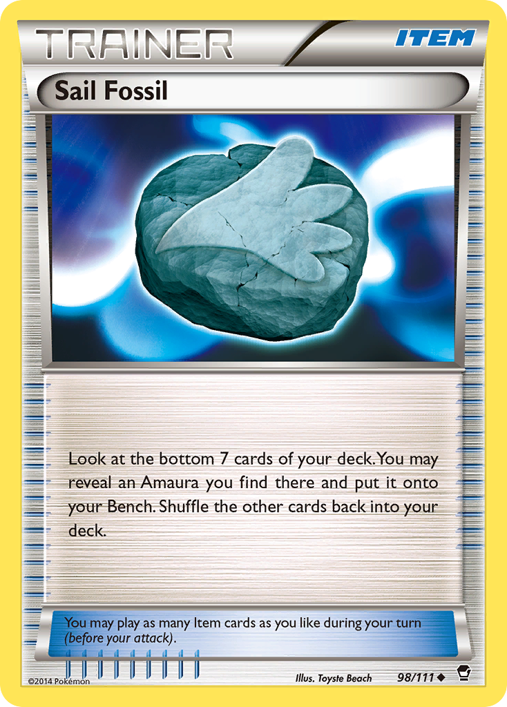 Sail Fossil (98/111) [XY: Furious Fists] Reverse Holofoil