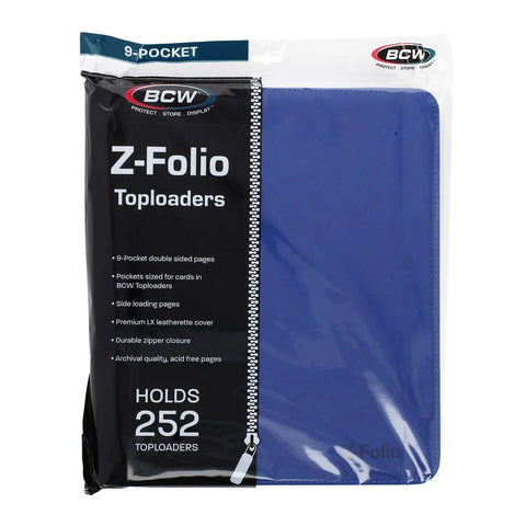 BCW 9-POCKET Z-FOLIO TOPLOADER BINDER BLUE