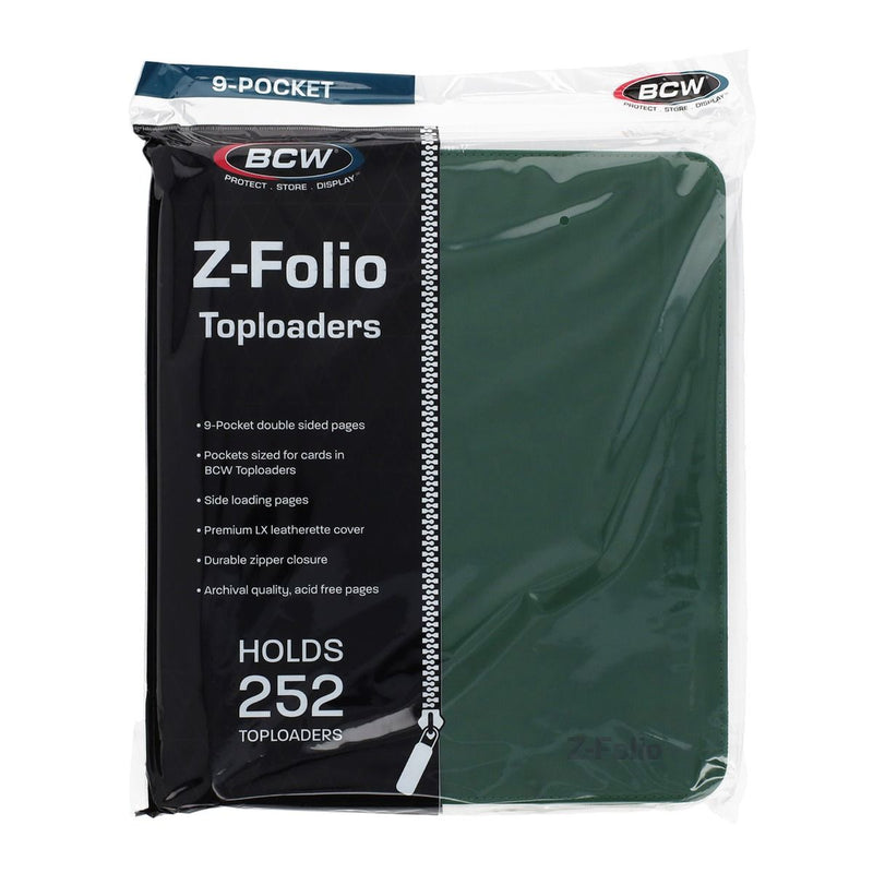 BCW 9-POCKET Z-FOLIO TOPLOADER BINDER GREEN